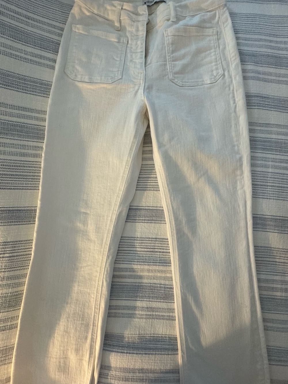 Zara Women's Off White Straight-Leg Jeans